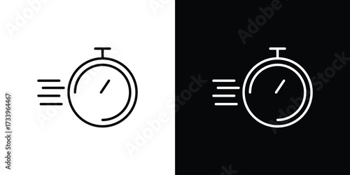 Express icon outline pictogram isolated on white. Vector Icon shape.