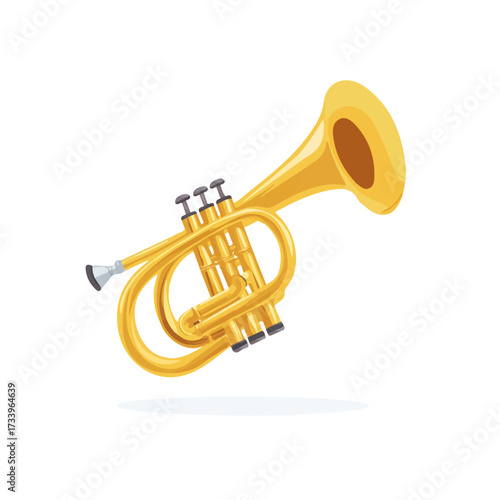 Flat 2D Brass Embouchure Tool illustration, vector graphic in icon style, on white background