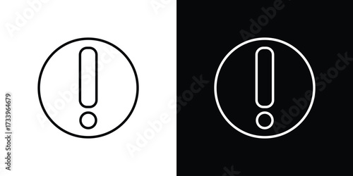 Papier peint Exclamation interface icon outline pictogram isolated on white