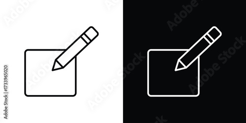 Edit icon outline pictogram isolated on white. Vector Icon shape.