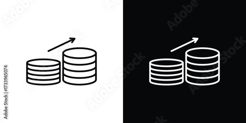 Earning icon outline pictogram isolated on white. Vector Icon shape.