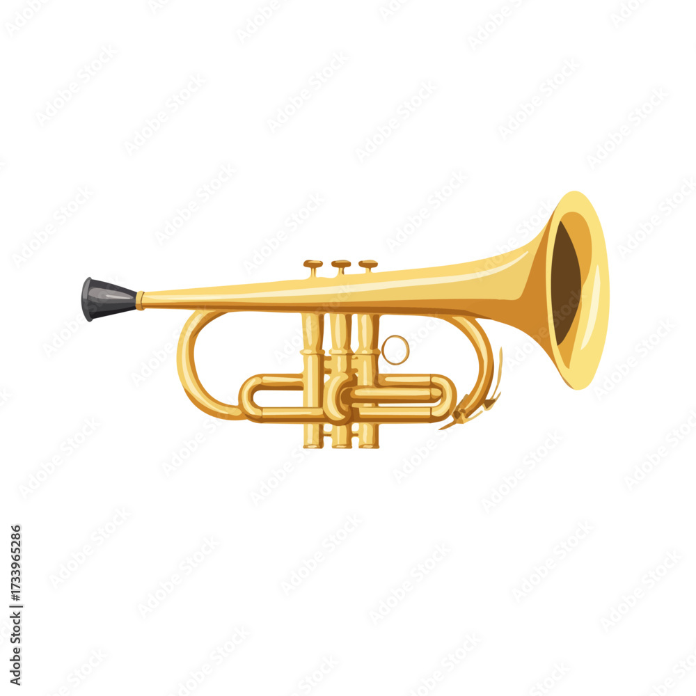 Fototapeta premium Brass Embouchure Tool, flat style 2D vector image, isolated on a white background