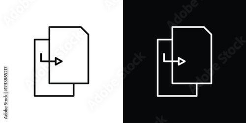 Duplicate icon outline pictogram isolated on white. Vector Icon shape.