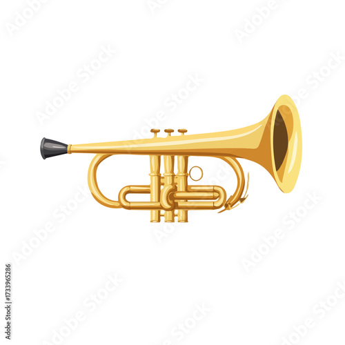 Brass Embouchure Tool, flat style 2D vector image, isolated on a white background