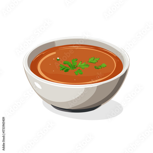 Minimal flat vector of a Chestnut Soup, 2D icon-style illustration on white background