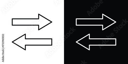 Data transfer icon outline pictogram isolated on white. Vector Icon shape.