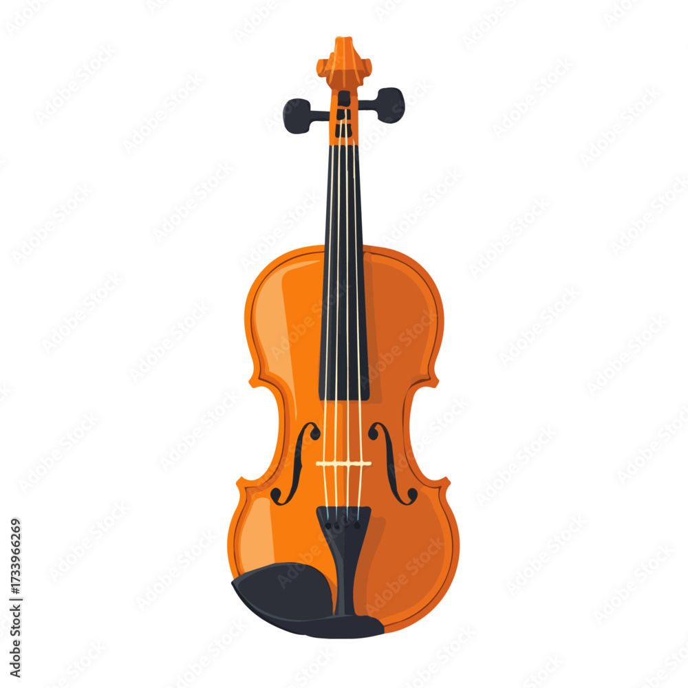 Fototapeta premium Flat 2D Violin Tailpiece Adjuster illustration, vector graphic in icon style, on white background