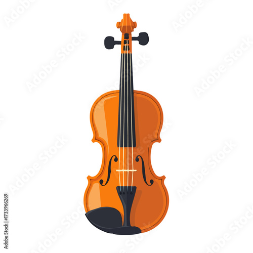 Flat 2D Violin Tailpiece Adjuster illustration, vector graphic in icon style, on white background