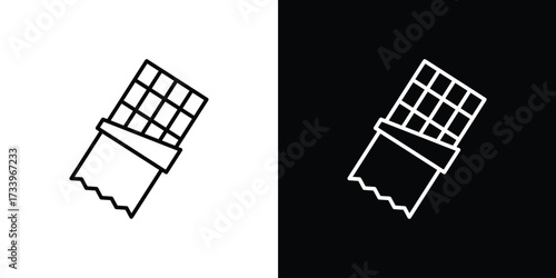 Chocolate icon outline pictogram isolated on white. Vector Icon shape.