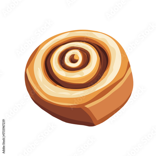 Cinnamon Rolls, flat style 2D vector image, isolated on a white background