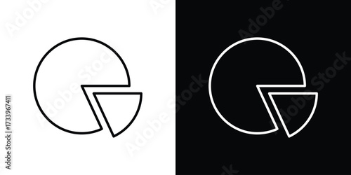 Chart pie icon outline pictogram isolated on white. Vector Icon shape.