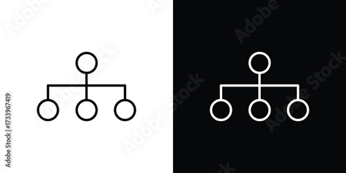 Chart tree icon outline pictogram isolated on white. Vector Icon shape.
