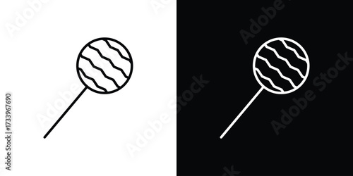 Candy icon outline pictogram isolated on white. Vector Icon shape.