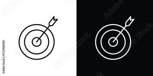 Bullseye icon outline pictogram isolated on white. Vector Icon shape.