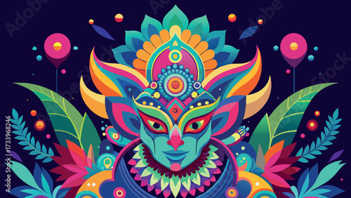 Vivid and lush abstract colorful design elements