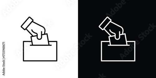Ballot icon outline pictogram isolated on white. Vector Icon shape.