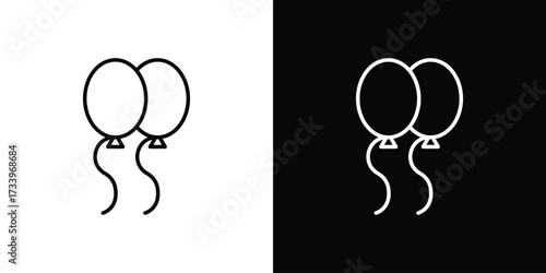 Balloons icon outline pictogram isolated on white. Vector Icon shape.