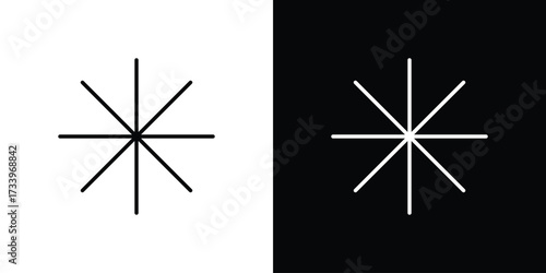 Asterisk icon outline pictogram isolated on white. Vector Icon shape.
