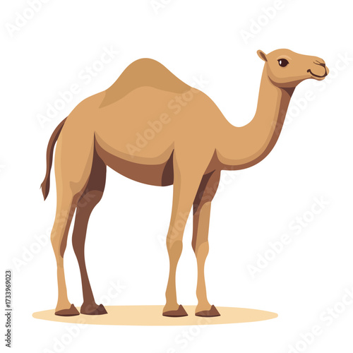 2D flat vector illustration of a Camel in icon style, isolated on white background