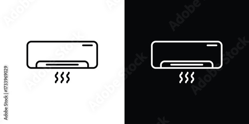 Air conditioner icon outline pictogram isolated on white. Vector Icon shape.