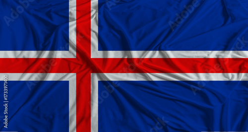 Photography Icelandic flag with fabric texture background