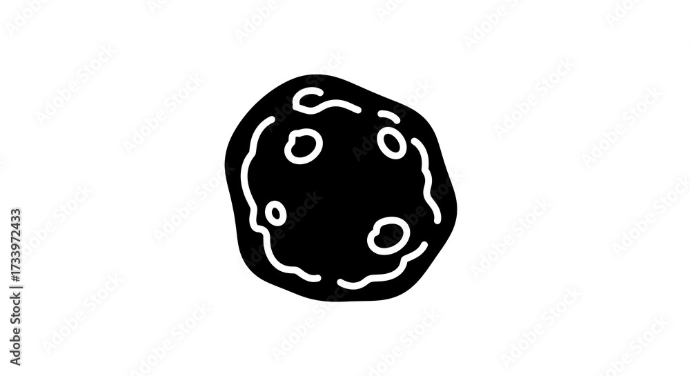 Fototapeta premium Abstract black shape isolated white background