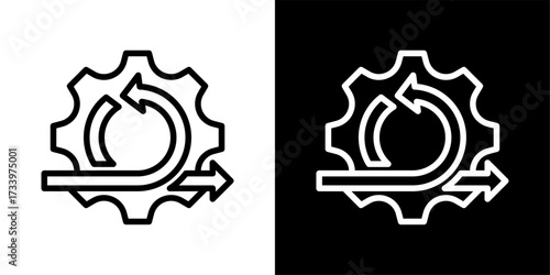Agile Methodology Icon Of Flat Black And White Style Vector 