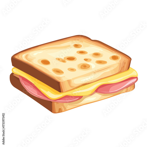 Croque Monsieur in a clean 2D flat vector icon style, minimal and simple, set on a plain white background.