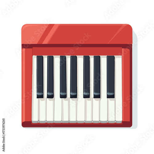 Keyboard Piano, flat style 2D vector image, isolated on a white background