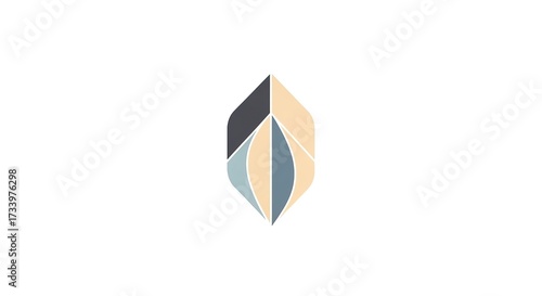 Abstract geometric leaf shape illustration on white Free Download Abstract geometric leaf shape illustration on white - GFXLoad
