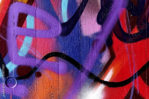   Graffiti Detail, Vibrant Colors