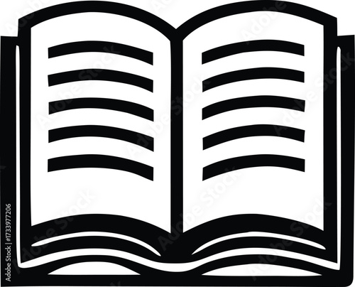 Open book icon symbol representing knowledge education literature and learning accessible information digital resource