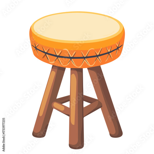 Drum Thrones, flat style 2D vector image, isolated on a white background