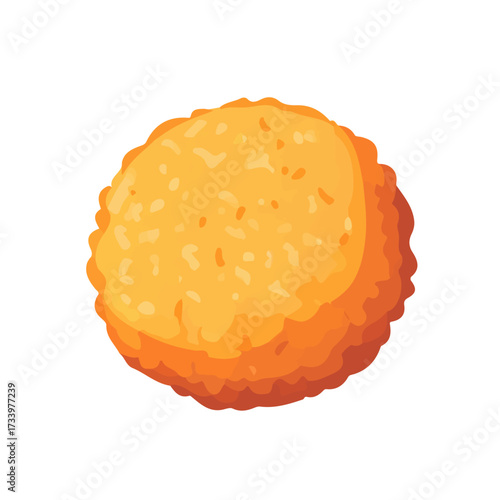Minimal flat vector of a Croquette, 2D icon-style illustration on white background