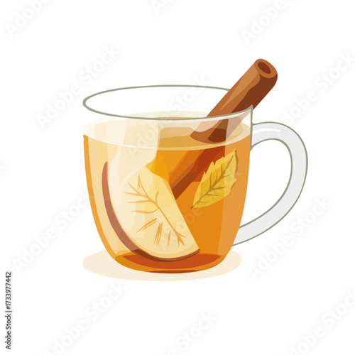 Hot Cider, flat style 2D vector image, isolated on a white background