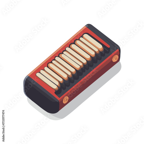 2D flat vector illustration of a Harmonica Holder in icon style, isolated on white background