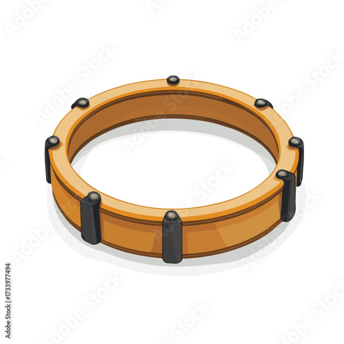 Flat 2D Drum Dampening Ring illustration, vector graphic in icon style, on white background