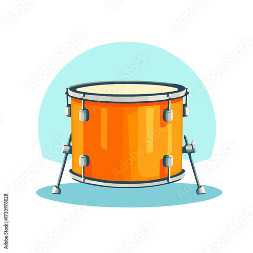 2D flat vector illustration of a Drumhead in icon style, isolated on white background