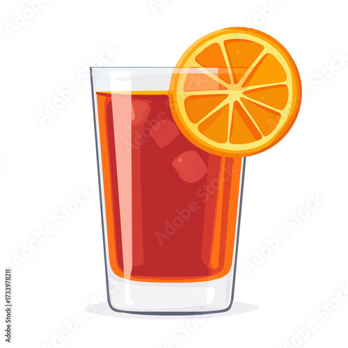 Flat 2D Fruit Punch illustration, vector graphic in icon style, on white background