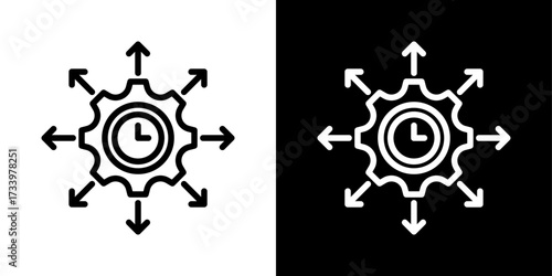 Capacity Planning Icon Of Flat Black And White Style Vector 