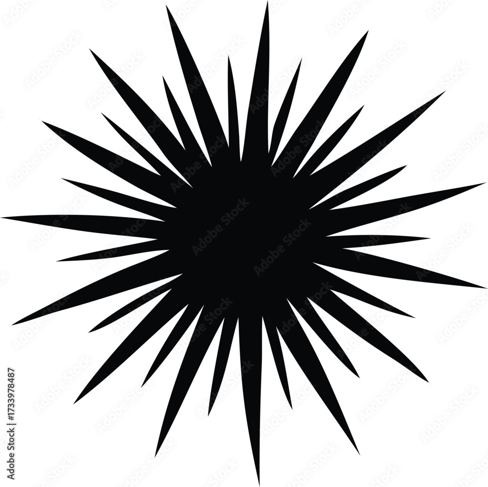 Fototapeta premium Sharp starburst silhouette icon abstract geometric shape radiant explosion sparkle effect graphic element for design