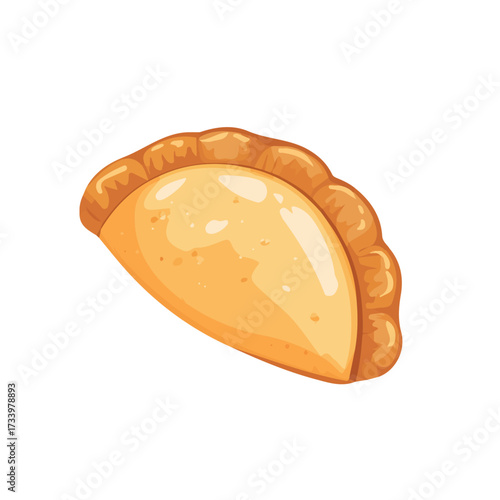 Minimal flat vector of a Empanada, 2D icon-style illustration on white background