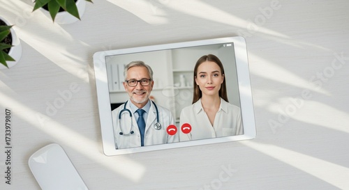 Remote Telehealth Appointment: Patients Consulting with Doctor via Video Call