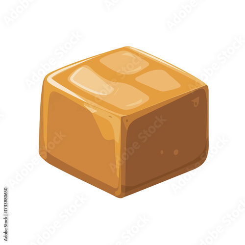 2D flat vector illustration of a Fudge in icon style, isolated on white background