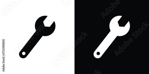 Wrench icons set. vector icons designed in filled style