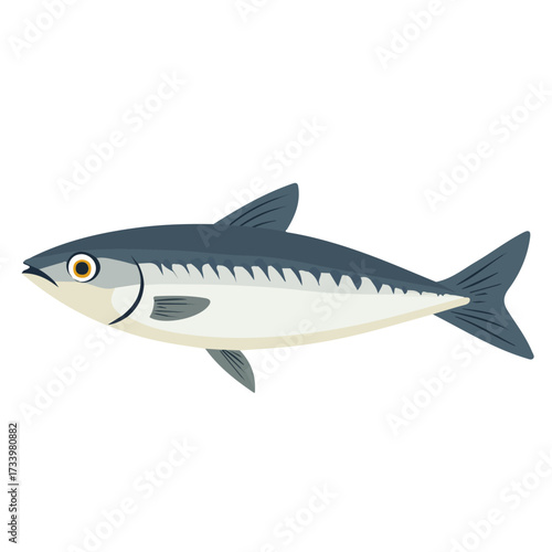 Minimal 2D vector illustration of Herring in flat icon style on a plain white background.