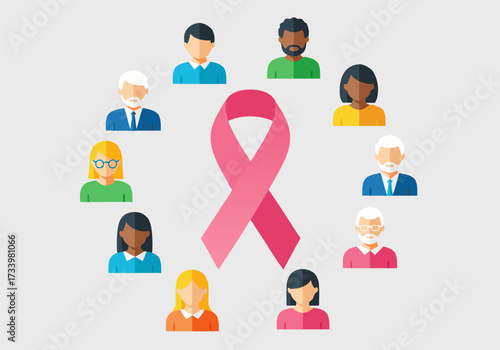 Breast Cancer Awareness A Community United in the Fight with Pink Ribbon and People
