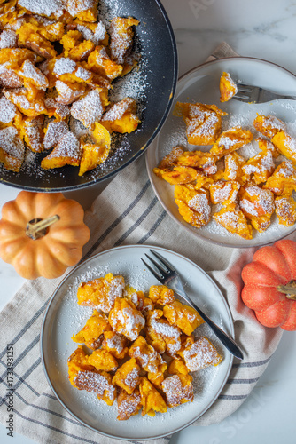 sweet home made german pumpkin pancakes - kaiserschmarrn