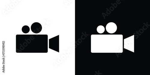 Video camera icons set. vector icons designed in filled style