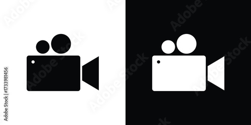 Video camera icons set. vector icons designed in filled style